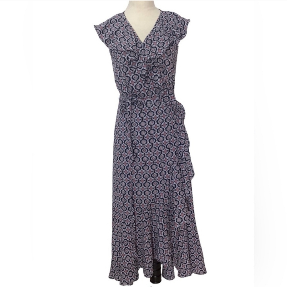 Max Studio Women's Patterned Ruffle Wrap Dress - image 2